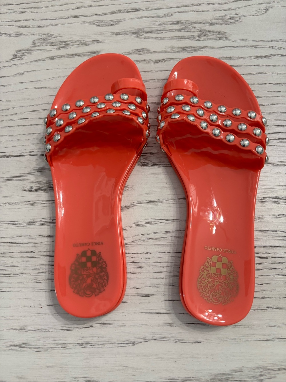 Vince Camuto Coral Slide Sandals with Silver Studs